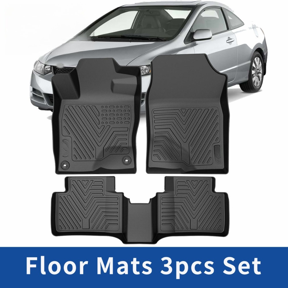 Car Floor Mat Rubber - 3 قطع من دواسات أرضية السيارة