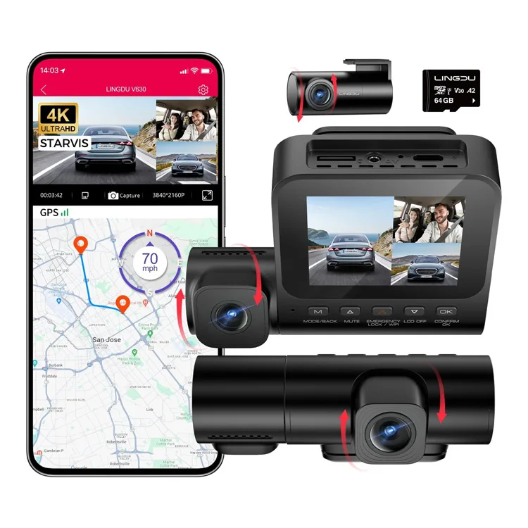 Car Dash Cam - كاميرا لوحة القيادة LINGDU V630 بدقة