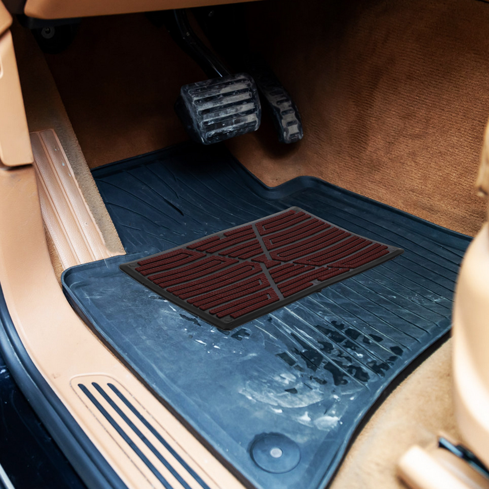 طقم واحد من وسادات دواسات السي - مراجعة Car Floor Mat Rubber وسعره