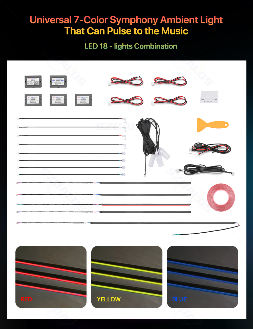 طقم إضاءة محيطة للسيارة الأكثر - مراجعة Led Interior Ambient Light وسعره