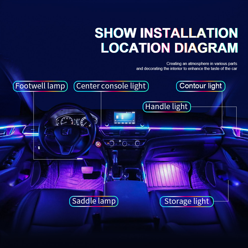 طقم تعديل إضاءة داخلية للسيارة - مراجعة Led Interior Ambient Light وسعره