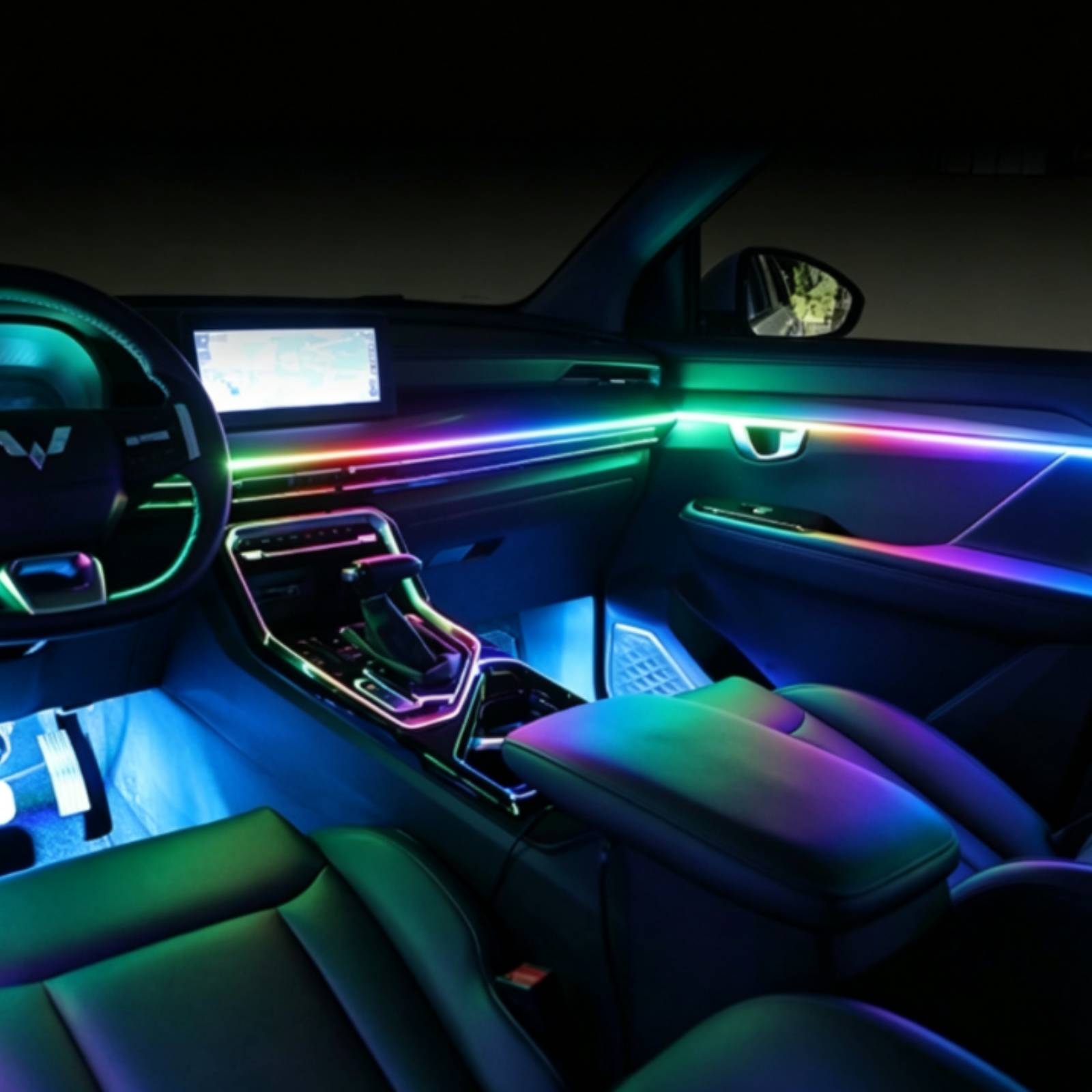 6 قطع من أشرطة الإضاءة LED الأ - مراجعة Led Interior Ambient Light وسعره