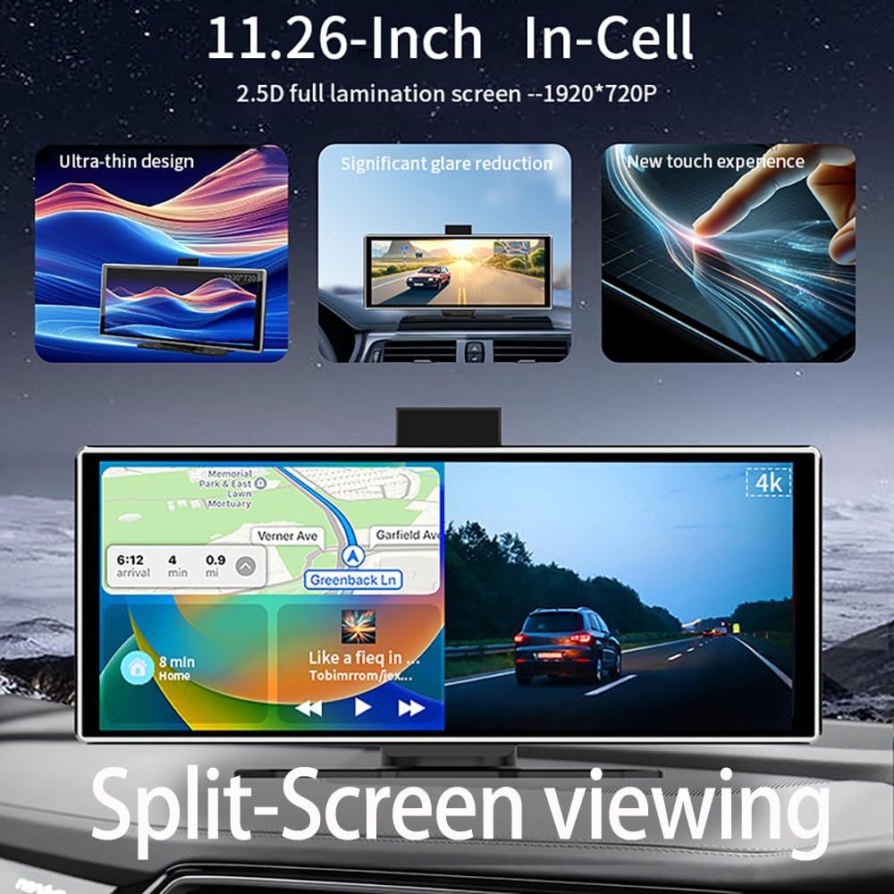 11.26 بوصة 4K داش كام لاسلكي C - مراجعة Car Dash Cam وسعره